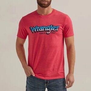 Wrangler USA Kabel Short Sleeve Tee Shirt in Cherry Red